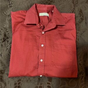Men's Michael Kor’s Red Button-Up Long Sleeved Shirt Size 16/34-35